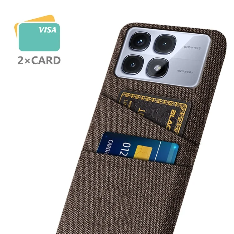 Для Xiaomi Redmi K70 Ultra Case Clate + Hard PC Phone Cope с Двойными Слотами - Коричневый