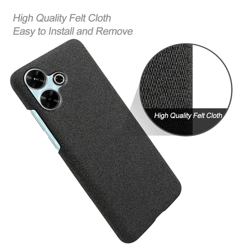 Para Xiaomi Redmi 13 4G Case Textura Anti-Scratch Protective PC Telep Cubierta - Negro