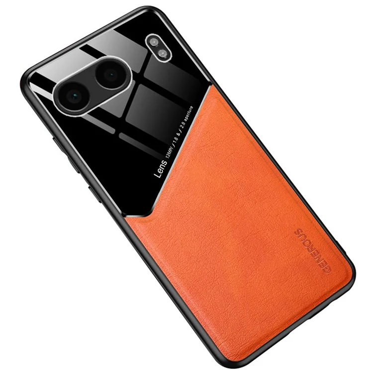 Per OnePlus Nord 4 Case pc Rivestito in Pelle PC+TPU Cover - Arancia