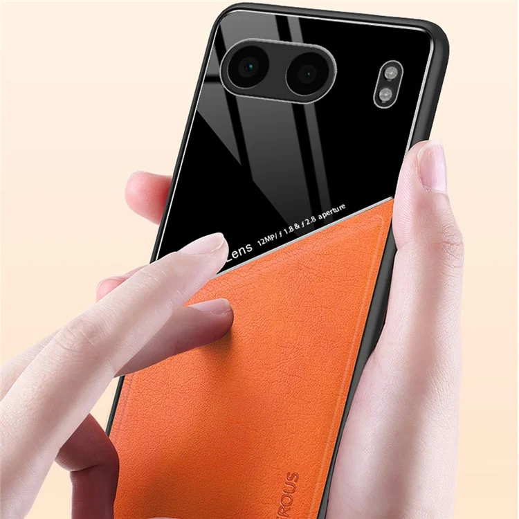 Per OnePlus Nord 4 Case pc Rivestito in Pelle PC+TPU Cover - Arancia