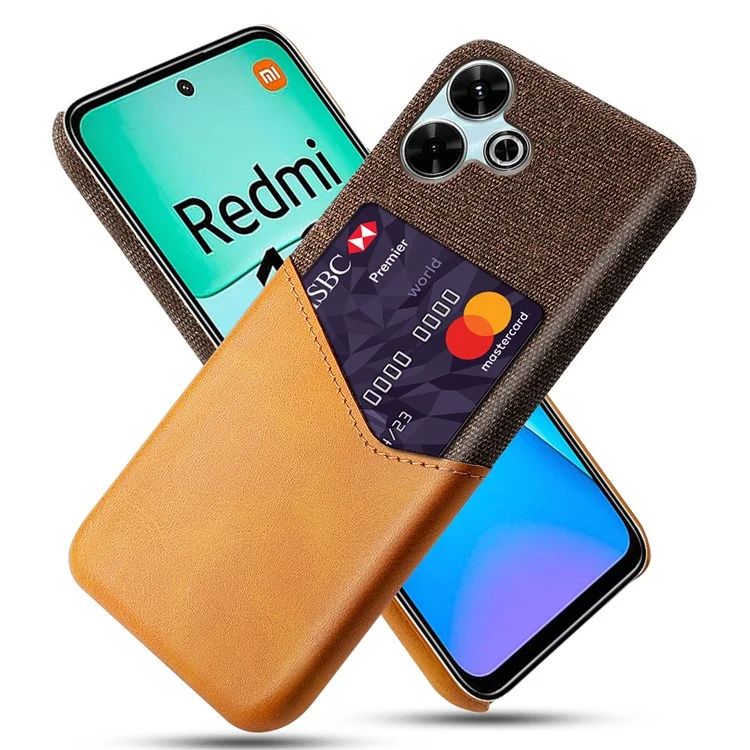 Per Xiaomi Redmi 13 4G Case Texture PU Coperchio Scheda PC Hard PC - Arancia