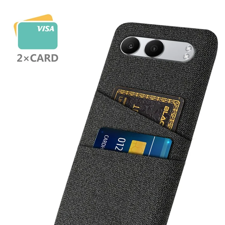 Per OnePlus Nord 4 Case Cloth + Copertura Per Telefono Per PC Duro Con Slot a Doppia Scheda - Nero