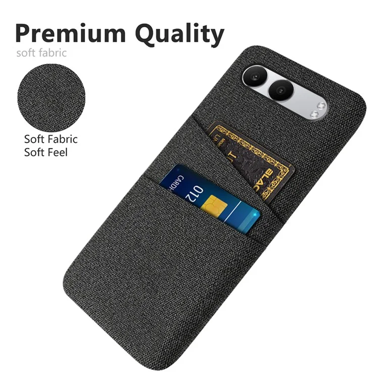 Per OnePlus Nord 4 Case Cloth + Copertura Per Telefono Per PC Duro Con Slot a Doppia Scheda - Nero