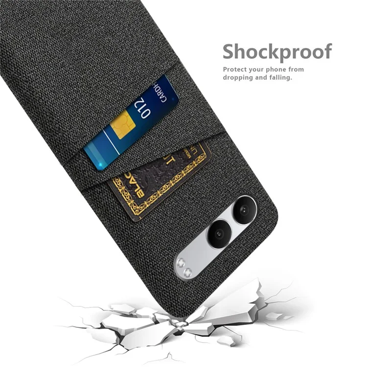 Per OnePlus Nord 4 Case Cloth + Copertura Per Telefono Per PC Duro Con Slot a Doppia Scheda - Nero