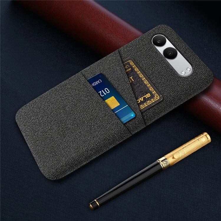 Per OnePlus Nord 4 Case Cloth + Copertura Per Telefono Per PC Duro Con Slot a Doppia Scheda - Nero