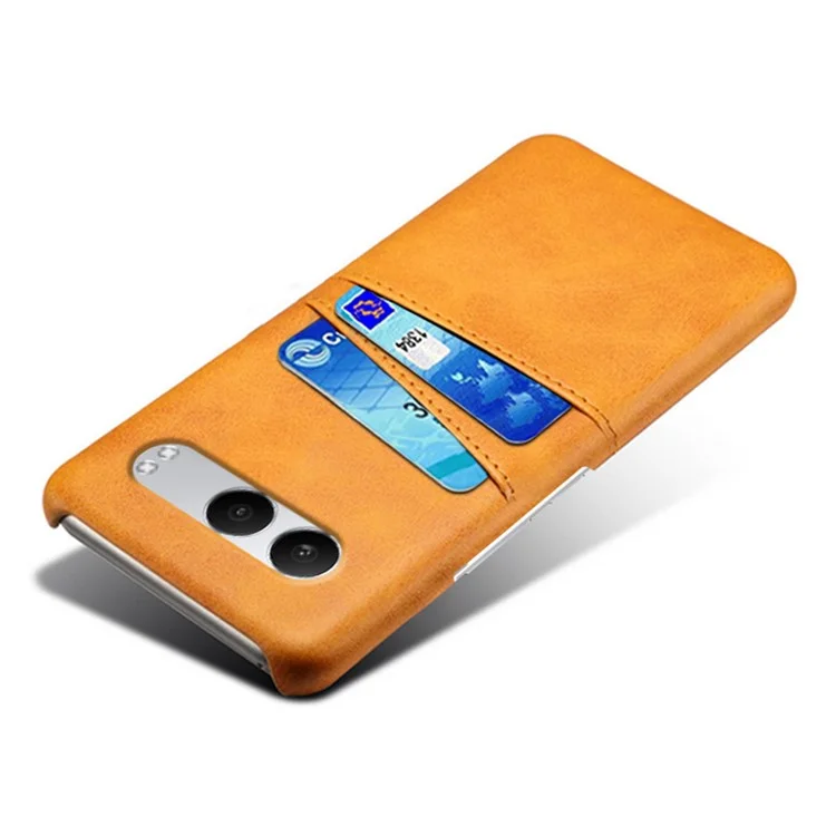 Para o Case OnePlus Nord 4 Slots de Cartão Duplo PU Couro + PC Duro Capa do Telefone - Laranja