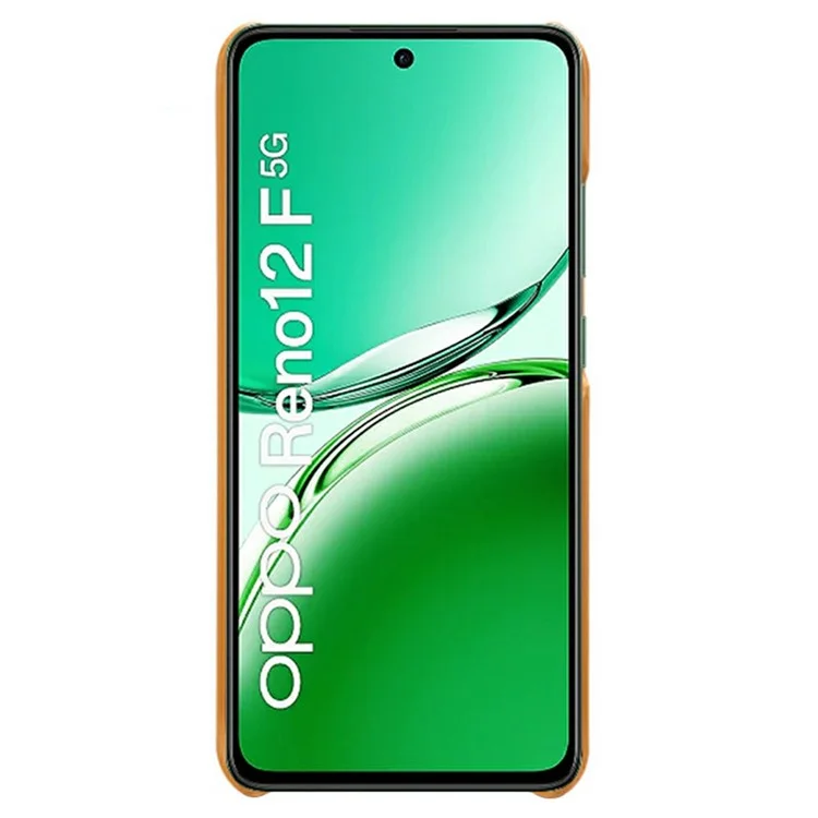 For Oppo Reno12 F 5G Case Calf Texture PU Leather Hard PC Protective Phone Cover - Orange