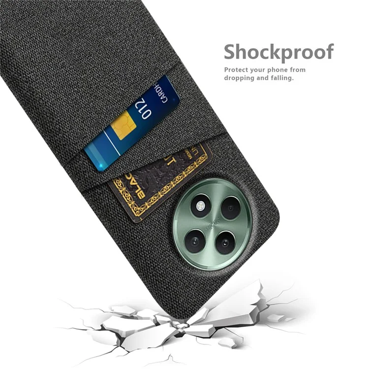 Per Oppo Reno12 F 5G Case Case + Copertina Telefonica Per PC Duro Con Slot a Doppia Scheda - Nero