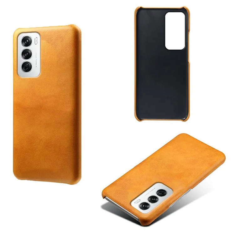 Per Oppo Reno12 5G (globale) Case Peture PU Petura PC Hard PC Coperchio - Arancia