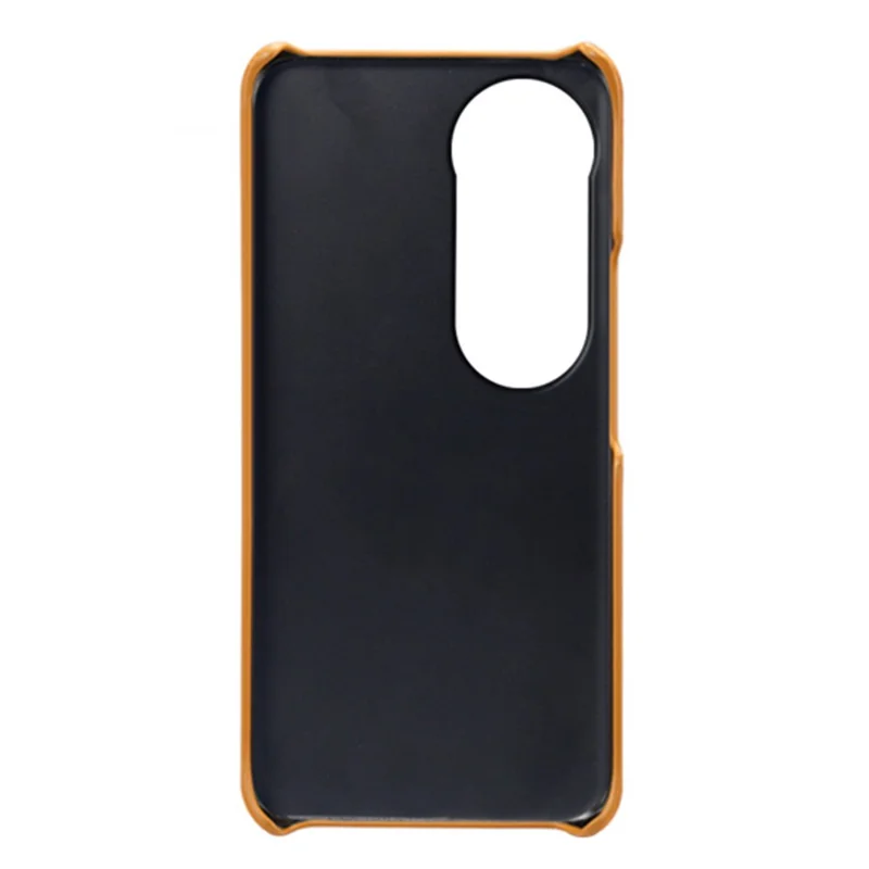 Para Vivo S19 Pro 5G Case Dual Card Slots PU Leather + Hard PC Phone Cover - Naranja