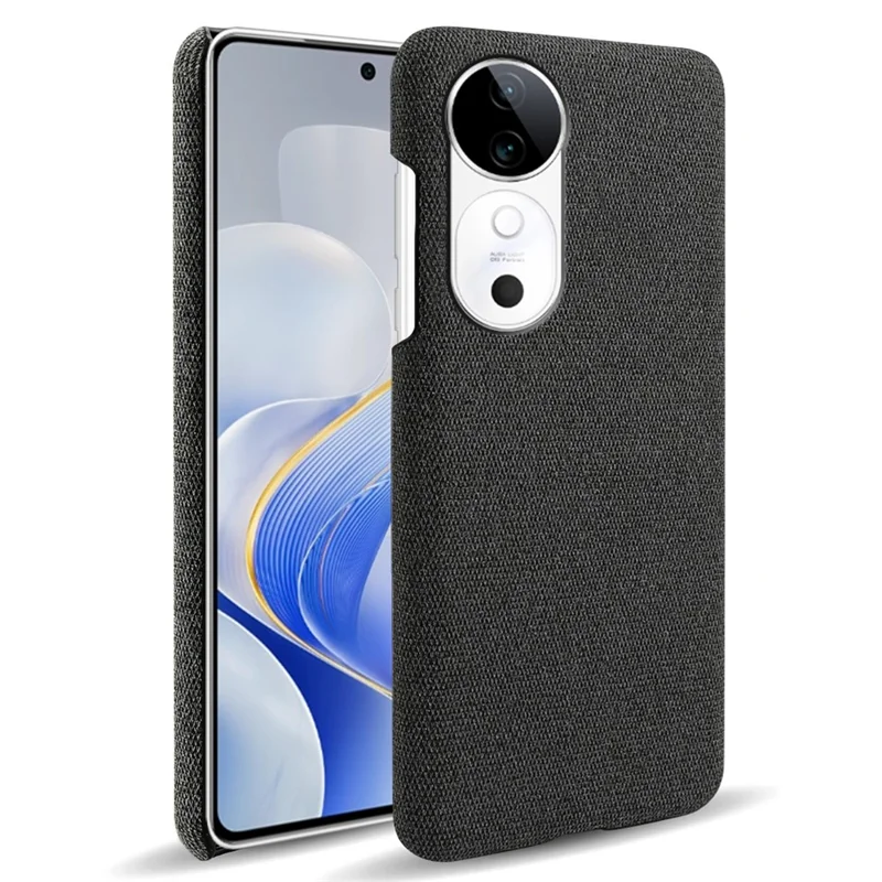 Für Vivo S19 5G Case Tuchtextur Anti-scratch-schutzpc-telefonabdeckung - Schwarz