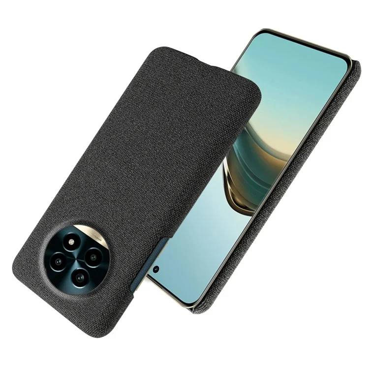 For Realme 13 Pro 5G (Global) / 13 Pro+ 5G (Global) Case Cloth Texture Anti-Scratch Protective PC Phone Cover - Black