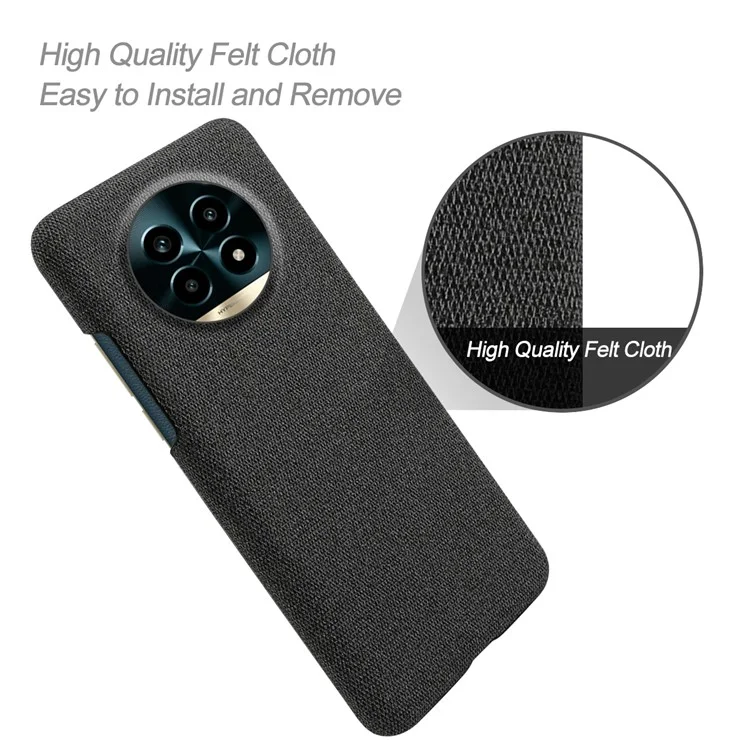 For Realme 13 Pro 5G (Global) / 13 Pro+ 5G (Global) Case Cloth Texture Anti-Scratch Protective PC Phone Cover - Black