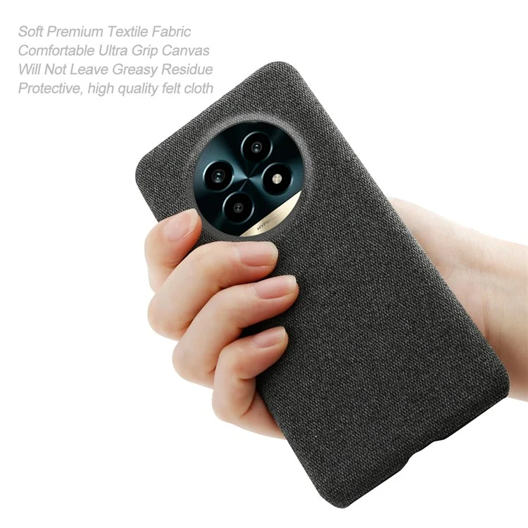 For Realme 13 Pro 5G (Global) / 13 Pro+ 5G (Global) Case Cloth Texture Anti-Scratch Protective PC Phone Cover - Black