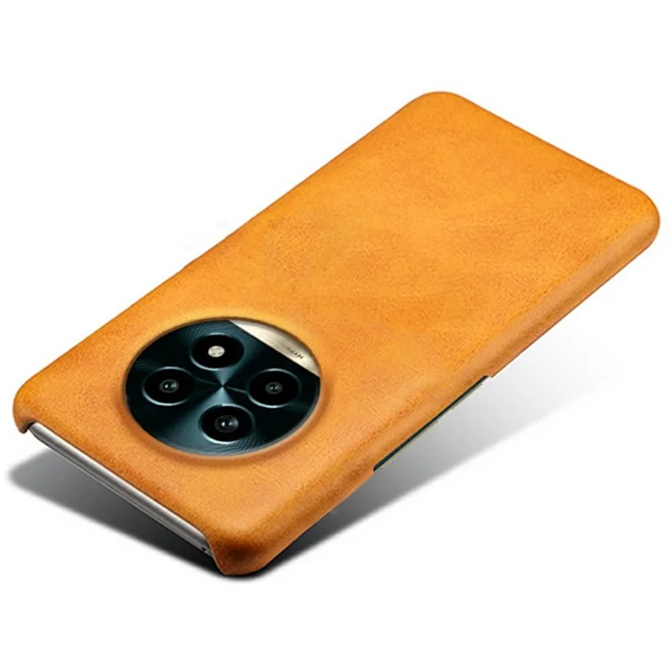 For Realme 13 Pro 5G (Global) / 13 Pro+ 5G (Global) Case Calf Texture PU Leather Hard PC Protective Phone Cover - Orange