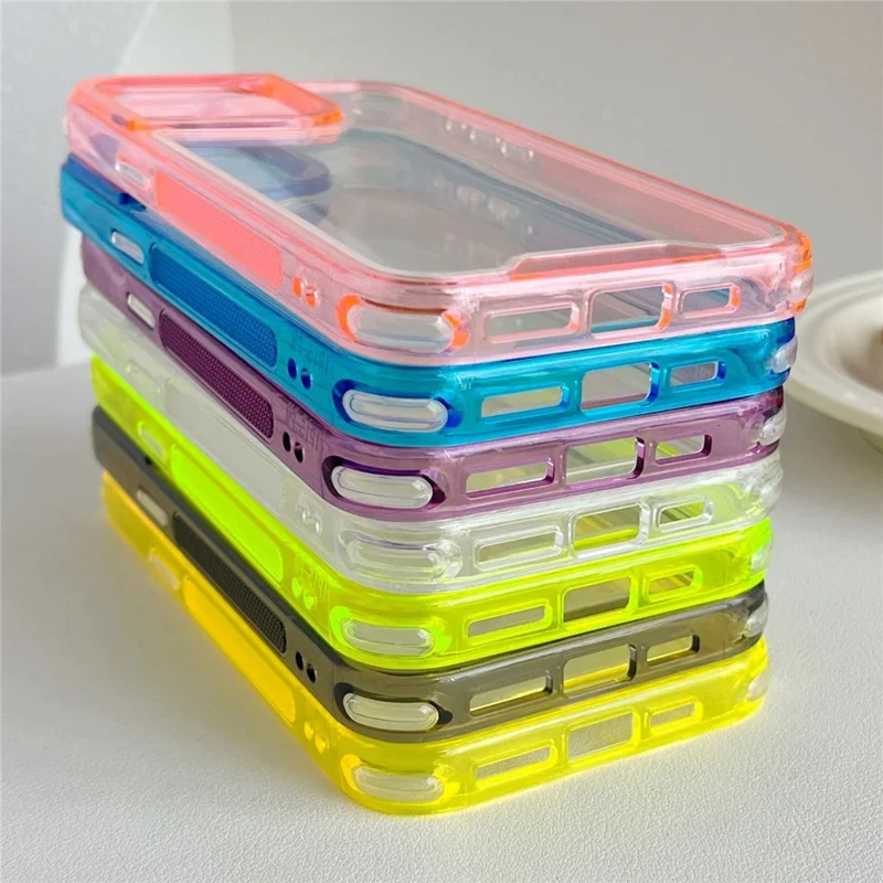 Bulk Purchasing For iPhone 16 Pro Max Case Acrylic+TPU Transparent Protective Back Cover - Pink