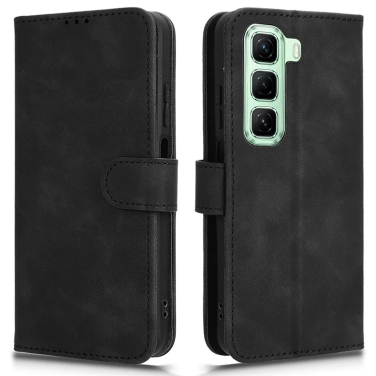 Para Infinix Hot 50 5g Case de Cuero Skin-snedphel Anti-Drop Willet Flip Telephip Cover - Negro
