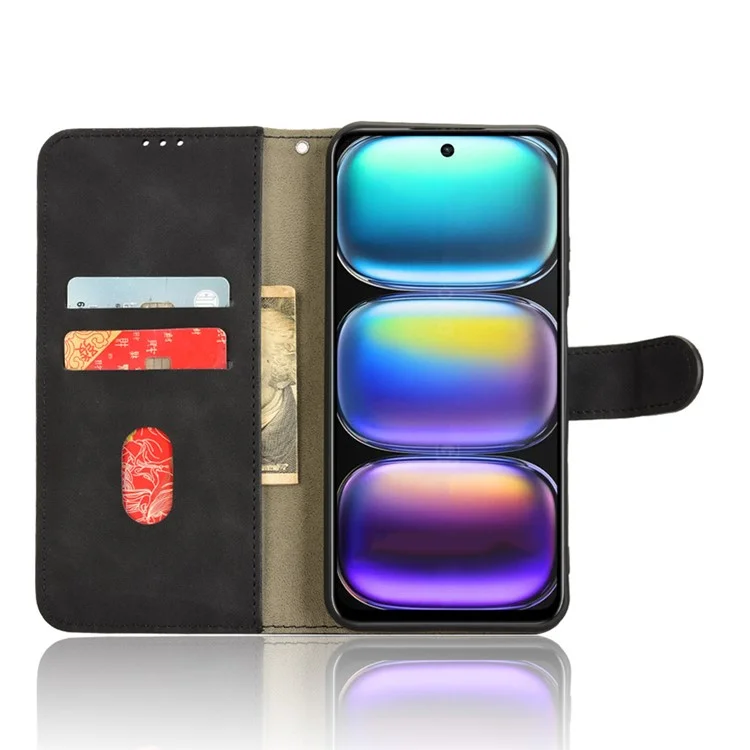 Para Infinix Hot 50 5g Case de Cuero Skin-snedphel Anti-Drop Willet Flip Telephip Cover - Negro