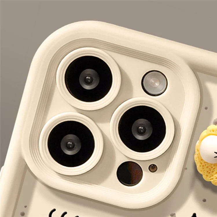 Für iPhone 16 Pro Case 3D Briquette Cookie Coffee Pattern TPU Phone Cover - Weiß
