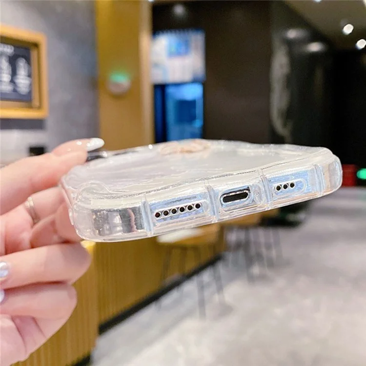 Para Iphone 16 Pro Case Butterfly Decor Tpu Tope -improvisado de Choque Con Tarjeta de Patrón de Carcasa - Amarillo