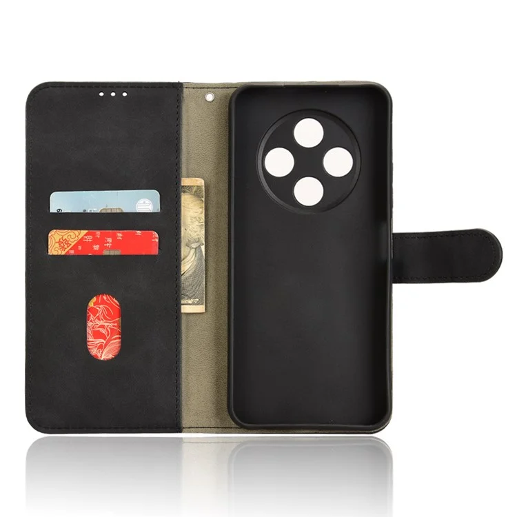 Étui en cuir pour TECNO Spark 30C 4G, effet peau, anti-chute, housse de protection à rabat pour téléphone - Noir