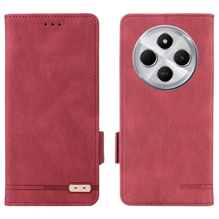 Para Xiaomi Redmi 14C 4G Case de Cuero Flip Phip Cover Con Decoración de Hardware - Rosa