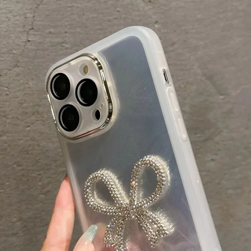 Per Iphone 16 Pro Case Elettroplating Feather Pattern TPU Cover - Double Love