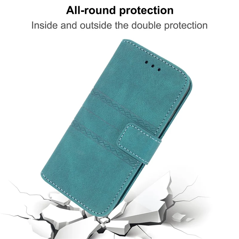 For Xiaomi Poco C75 4G / Redmi 14R 5G / 14C 4G Case Wallet PU Leather Imprinted Pattern Phone Cover - Blackish Green