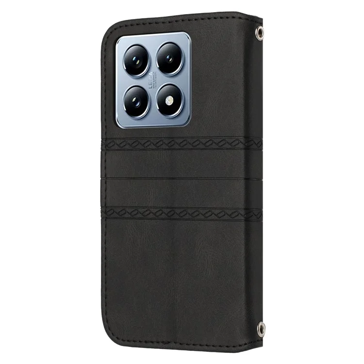 Para Xiaomi 14t Case Wallet PU Cuero Imprimido Patrón de Teléfono Portada - Negro