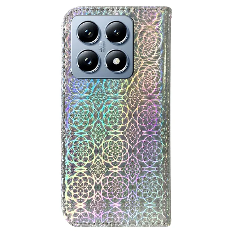 For Xiaomi 14T Pro Stand Case Dazzling Flower Leather Phone Cover - Grey