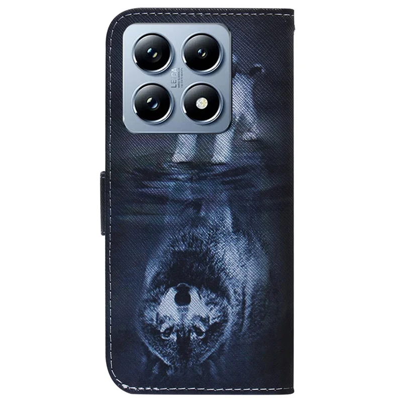 Per la Copertina Del Telefono in Pelle Xiaomi 14t Pro Wallet - Cane e Lupo