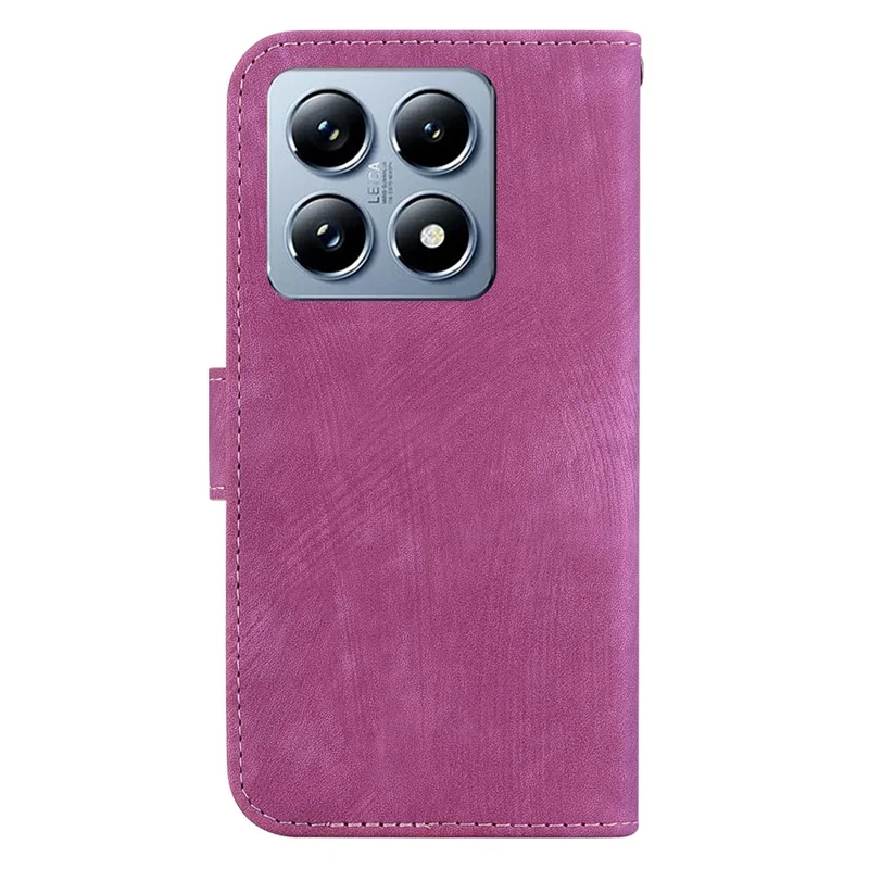 For Xiaomi 14T Wallet Case Tiger Imprint Leather Shockproof Phone Cover - Rose