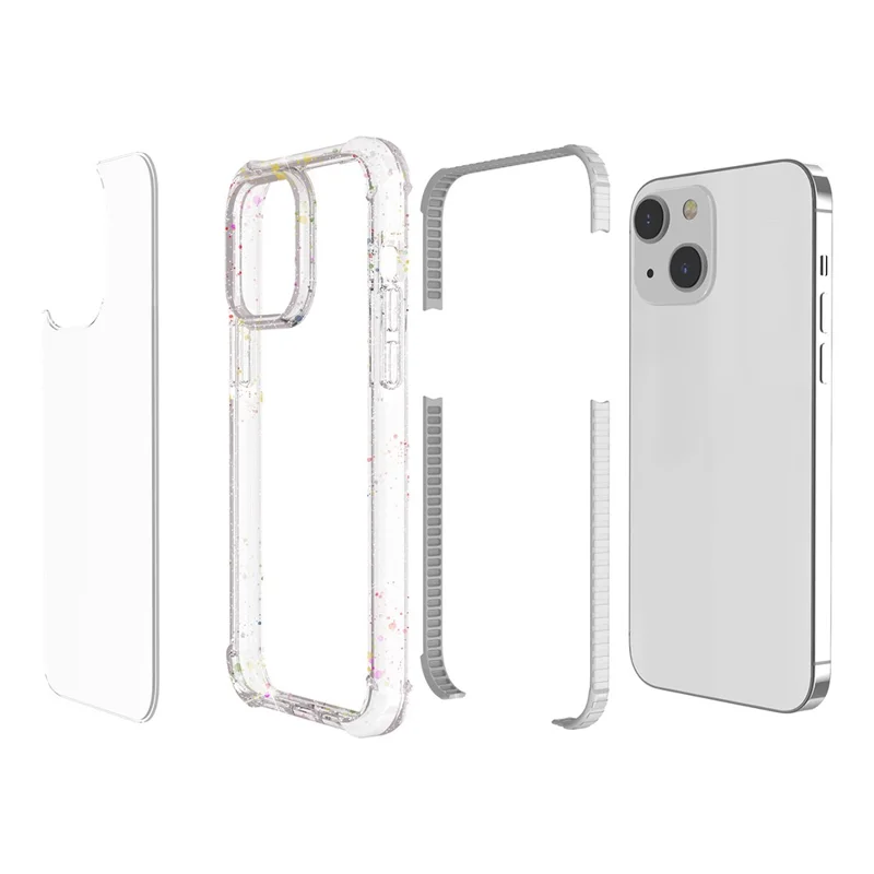 Per Iphone 15 Plus Case Rinforzate Angolare Tpu+tpe+copertura Telefonica Chiara Acrilica