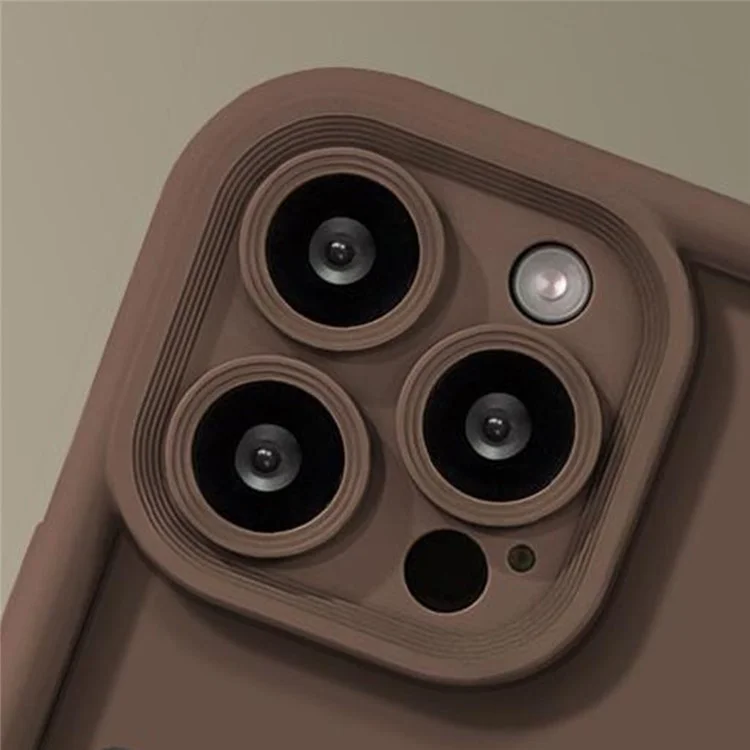 For iPhone 16 Pro Max Case 3D Coffee Bear Pattern TPU Protective Phone Cover - Brown
