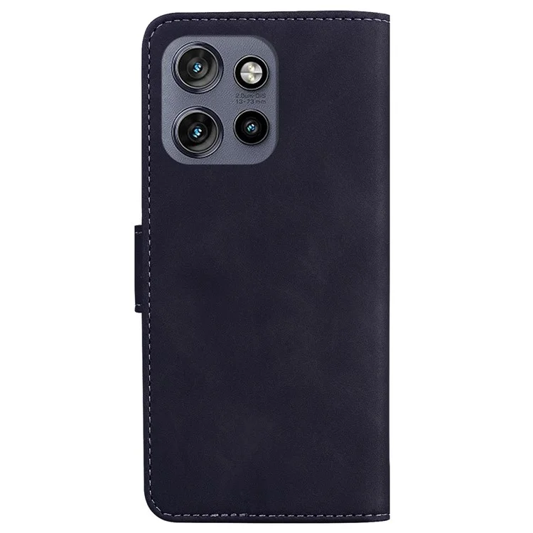 Para Motorola Edge 50 Neo 5G / Moto S50 5G Case Solid Color de Cuero Cubierta de Teléfono de Cuero - Negro
