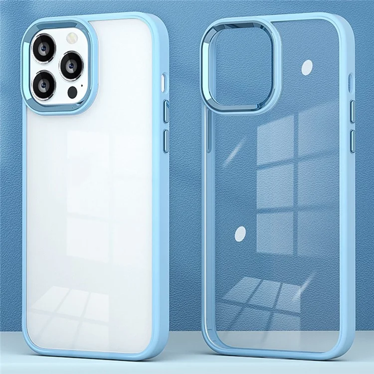 For iPhone 16 Pro Max Case Candy Color TPU+PC Phone Case Skin-Touch High Transparency Back Cover - Blue