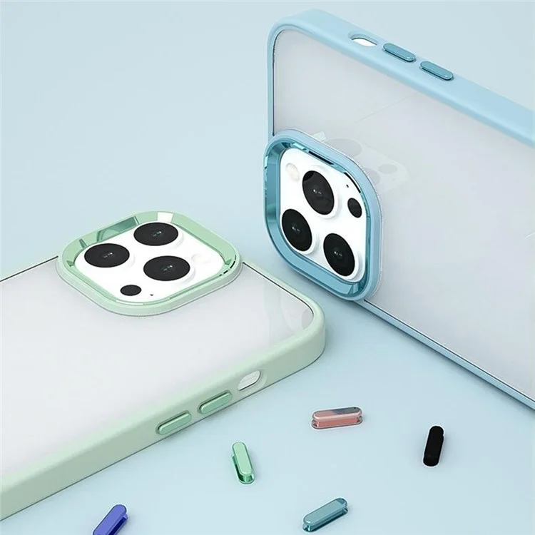 For iPhone 16 Pro Max Case Candy Color TPU+PC Phone Case Skin-Touch High Transparency Back Cover - Blue