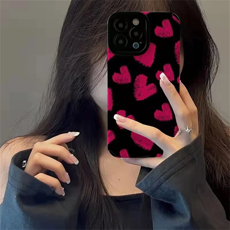 Para Iphone 16 Pro Case Graffiti Design Heart Design Soft TPU Protective Back Cover
