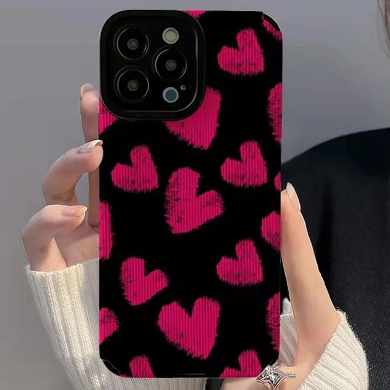 Pour Iphone 16 Pro Max Case Graffiti Heart Design Soft TPU Protection Back Cover Back