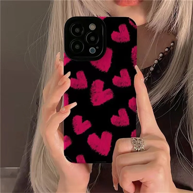 Pour Iphone 16 Pro Max Case Graffiti Heart Design Soft TPU Protection Back Cover Back