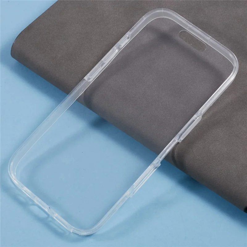 For iPhone 16 Pro Case TPU Frame Clear Acrylic Back Phone Cover with PET Film