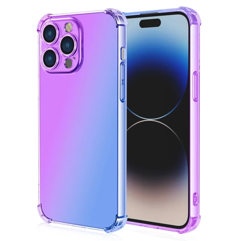 Für Das Iphone 16 Pro Max-fall-gradientenfarbe TPU Phone Case Anti-drop-telefonabdeckung - Lila / Blau