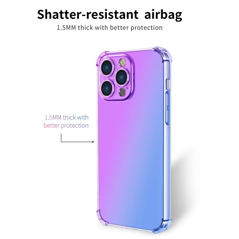 Für Das Iphone 16 Pro Max-fall-gradientenfarbe TPU Phone Case Anti-drop-telefonabdeckung - Lila / Blau