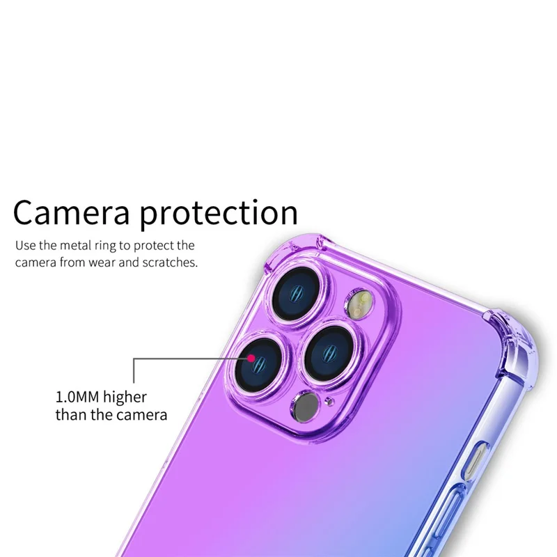 Für Das Iphone 16 Pro Max-fall-gradientenfarbe TPU Phone Case Anti-drop-telefonabdeckung - Lila / Blau