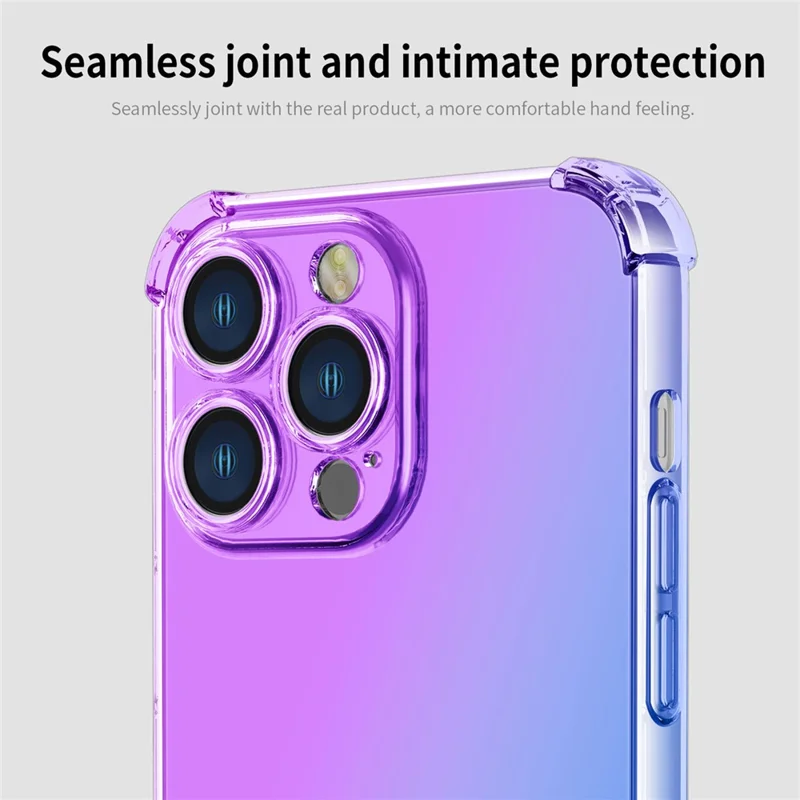 Für Das Iphone 16 Pro Max-fall-gradientenfarbe TPU Phone Case Anti-drop-telefonabdeckung - Lila / Blau