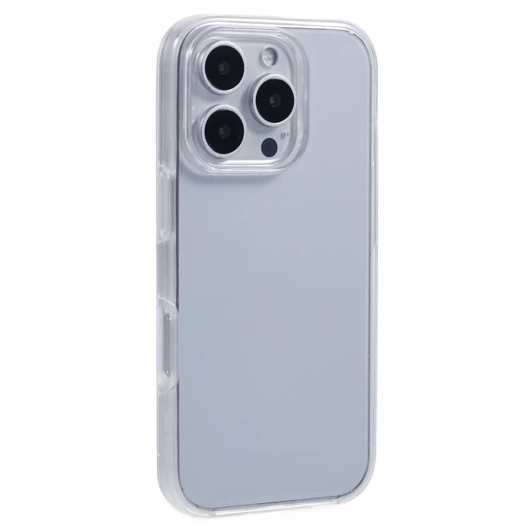 For iPhone 16 Pro Max Case TPU Frame Clear Acrylic Back Phone Cover with PET Film