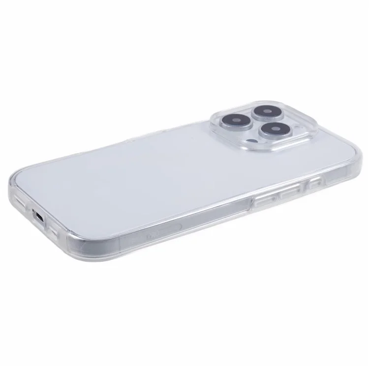 For iPhone 16 Pro Max Case TPU Frame Clear Acrylic Back Phone Cover with PET Film