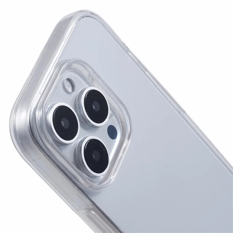 For iPhone 16 Pro Max Case TPU Frame Clear Acrylic Back Phone Cover with PET Film