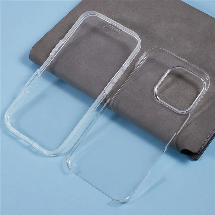 For iPhone 16 Pro Max Case TPU Frame Clear Acrylic Back Phone Cover with PET Film