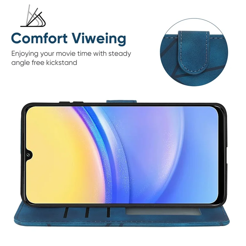 Per Samsung Galaxy A16 Coperchio Pelle Pettura Caso - Blu